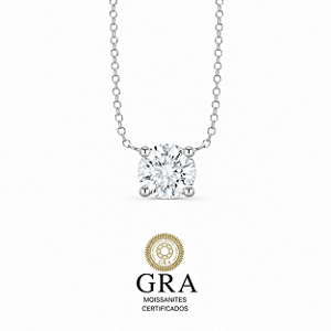 Colar Moissanite Ponto de Luz Prata925 6mm