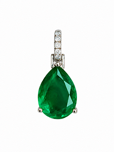 Pingente Prata925 Gota Esmeralda
