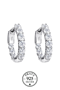 Brinco Argola Fine Prata925 4garras