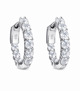 Brinco Argola Fine Prata925 4garras