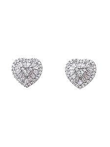 Brinco coração Cravejado