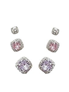 Brinco Trio Quadadinhos Colors