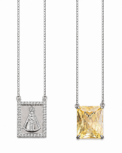 Colar Escapulário Yellow Fancy x Nossa Senhora