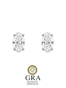 Brinco Moissanite Oval Prata925 7mm
