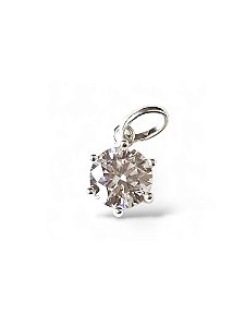 Pingente Moissanite 6,5mm Prata925