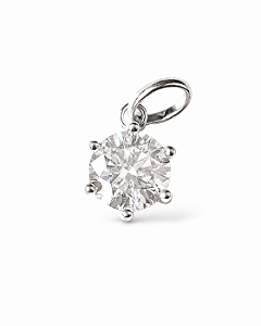 Pingente Moissanite 6,5mm Prata925