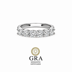 Anel Moissanite Meia Aliança 3mm Prata925