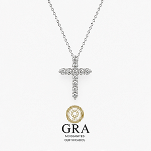Colar Moissanite Cruz Prata925