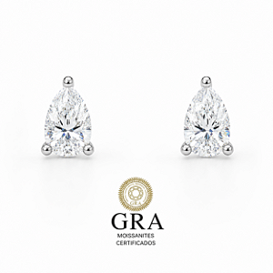 Brinco Moissanite Gotinha 7mm Prata925