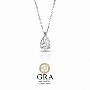 Colar Moissanite Gotinha 7mm Prata925