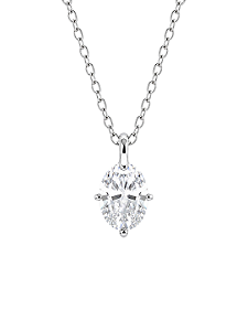 Colar Moissanite Oval Prata925 7mm
