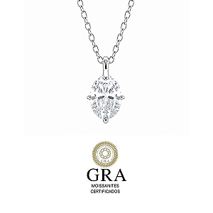 Colar Moissanite Oval Prata925 7mm
