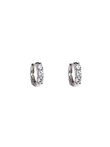 Brinco Argolinha Moissanite 3mm Prata925