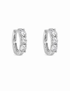 Brinco Argolinha Moissanite 3mm Prata925