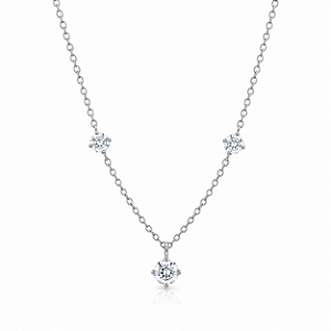 Colar Moissanite 3Pontos de Luz Prata925
