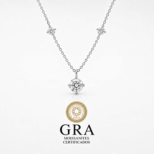 Colar Moissanite 3Pontos de Luz Prata925
