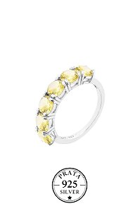 Anel Meia Aliança Yellow Fancy 5mm Prata925