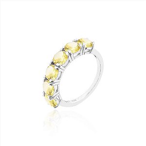 Anel Meia Aliança Yellow Fancy 5mm Prata925
