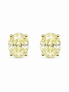 Brinco Oval Yellow Fancy 10mm