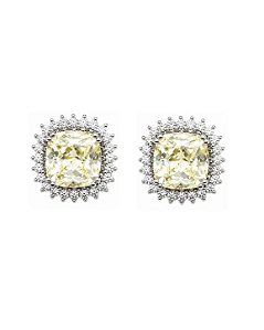 Brinco Yellow Fancy Cravejado 10mm