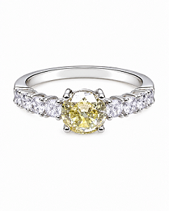 Anel Aparador de aliança Yellow Fancy Prata925