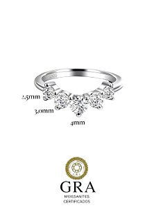Anel Aparador Moissanite Curves Prata925