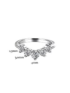 Anel Aparador Moissanite Curves Prata925