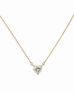 Colar Moissanite Coração Gold