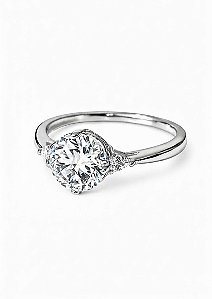 Anel Solitário Tri Moissanite 8mm