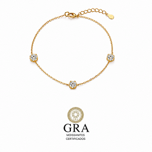 Pulseira Moissanite Trio Gold