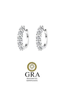 Brinco Argola Moissanite 3,5mm Prata925