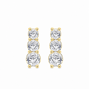 Brinco Moissanite Trio Gold Prata925
