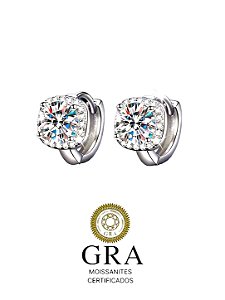 Brinco Moissanite Argola Ponto Cravejado Prata925