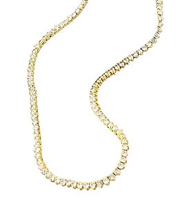 Colar Riviera 40cm banho ouro 3pontas