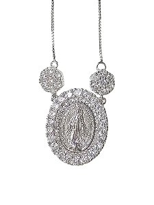 Colar Nossa Senhora Cravejada Silver