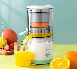 Espremedor De Frutas Elétrico Portátil P/suco Limão Laranja Super Forte Recarregável USB