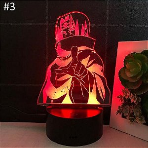 Luminária De Mesa Naruto Uzumaki Team 7 Com Claro Noturna 3D