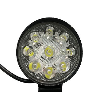 Farol auxiliar LED redondo 27w 9cm (Farolete Milha)