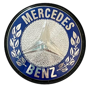 Emblema Auto Adesivo Mb Redondo Capô 1113 A 2213 Café