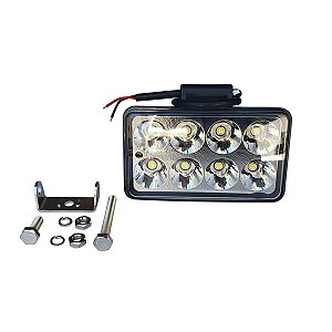 Farol milha retangular 8 LEDS - 15 X 8 CM BIVOLT