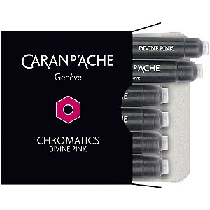 Cartucho Caneta Tinteiro com 6 unidades Caran D'Ache Chromatics Pink Divine