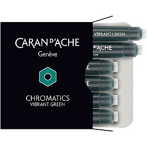 Cartucho Caneta Tinteiro com 6 unidades Caran D'Ache Chromatics Green Vibrant