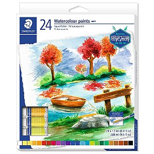 Tinta Aquarela 24 Cores Staedtler Watercolour Paints