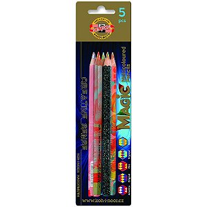 Lápis Jumbo Multicolorido Magic com 5 Unid Koh-I-Noor 3406