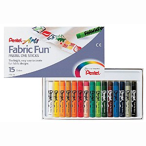 Giz Pastel Para Tecido com 15 cores Pentel Arts PTS-15