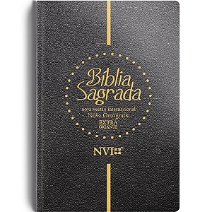 Bíblia Sagrada Nvi Extra Gigante - Capa Semi Luxo Preta