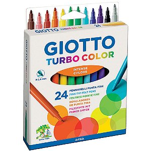 Caneta Hidrocor Giotto Turbo Color 24 Cores Intense Colors