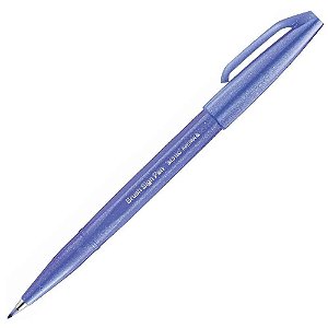 Caneta Pincel Pentel Brush Sign Pen Violeta Azulado