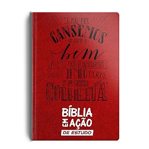 Bíblia Em Ação De Estudo - Capa Luxo Vermelha