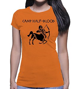 Camiseta Babylook Percy Jackson Camp Half Blood Logo Centauro